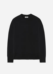 Boyfriend Crew Neck in Wool Cashmere - Black - CO Collections
